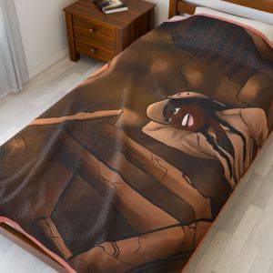 Black Character Blanket - Archeology Woman- Black Girl, Black Girl - Velveteen Plush Blanket, Xmas Blankets, Bedroom Blanket, Girls Bedroom