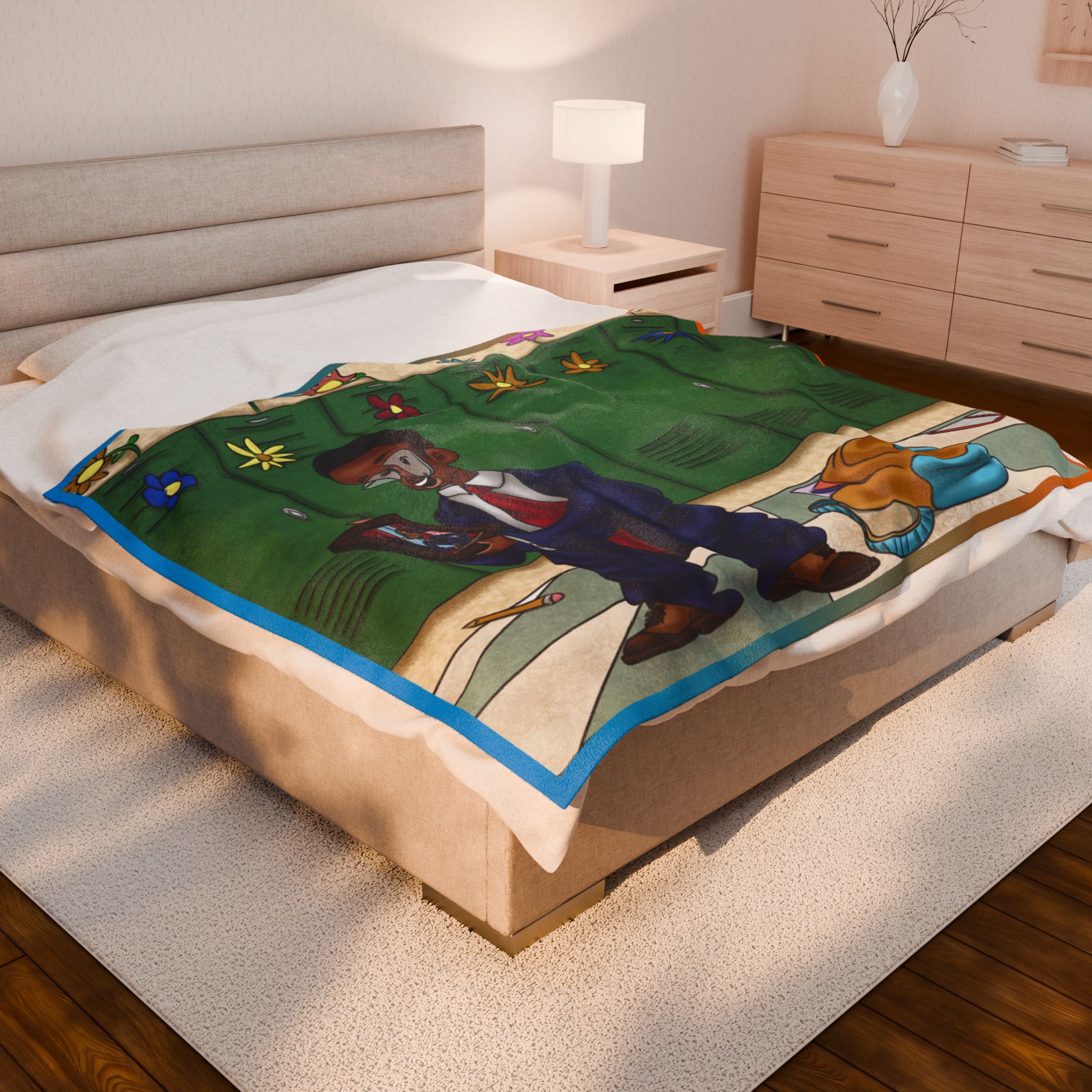 Black Character Blanket - President boy - Black Boy, Black Boy - Velveteen Plush Blanket, Xmas Blankets, Bedroom Blanket, Boys Bedroom - Image 12