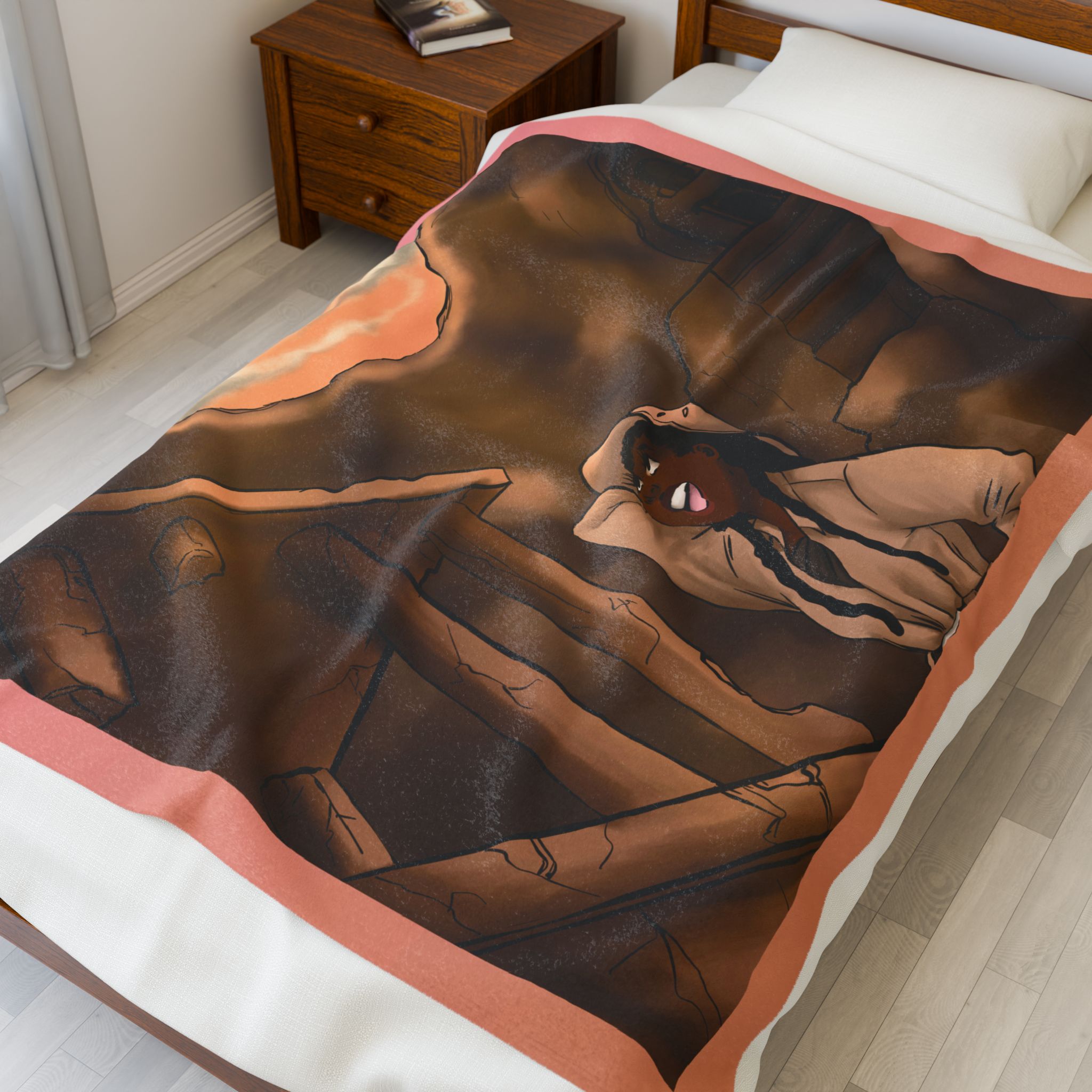 Black Character Blanket - Archeology Woman- Black Girl, Black Girl - Velveteen Plush Blanket, Xmas Blankets, Bedroom Blanket, Girls Bedroom - Image 7