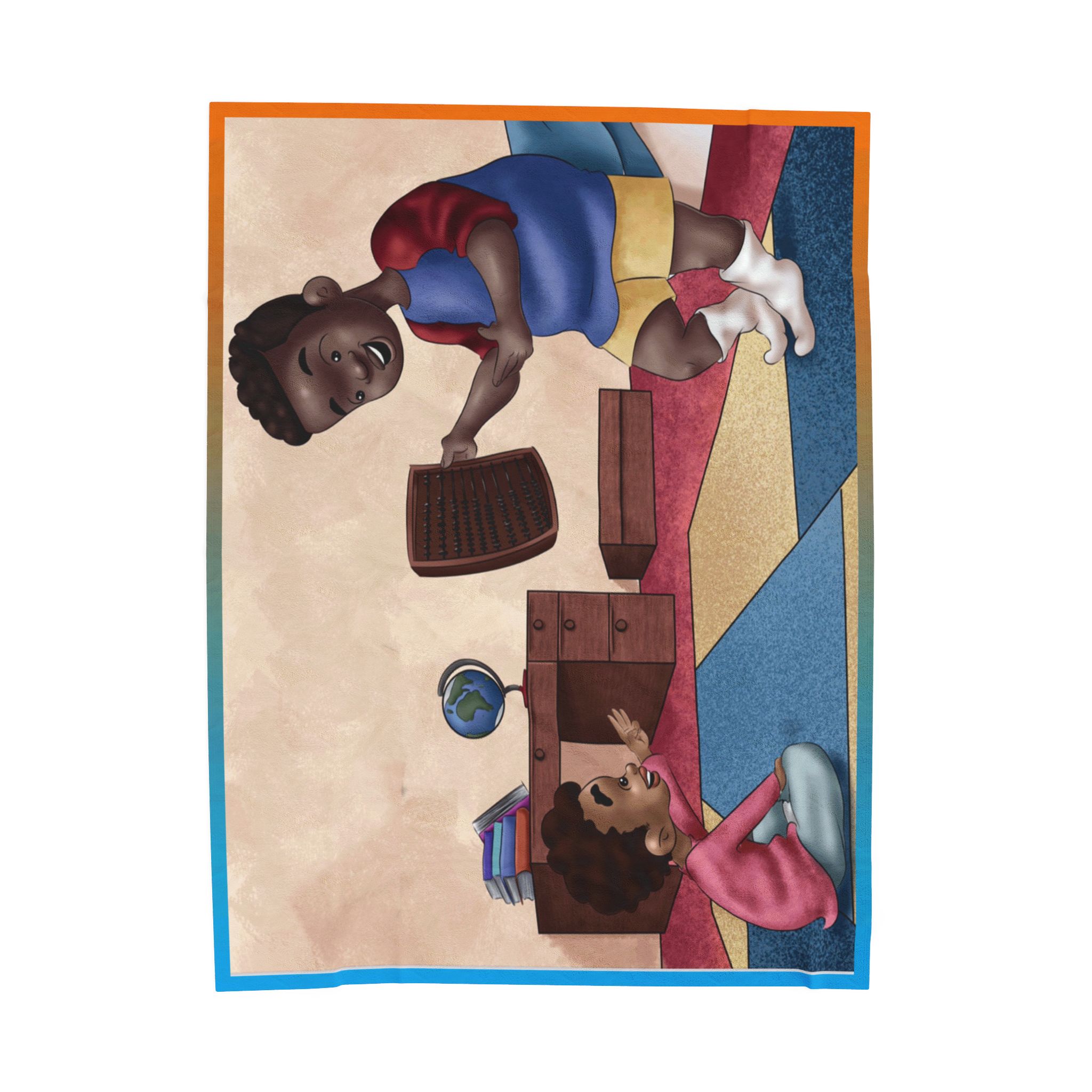 Black Character Blanket - Teacher boy - Black Boy, Black Boy - Velveteen Plush Blanket, Xmas Blankets, Bedroom Blanket, Boys Bedroom - Image 9