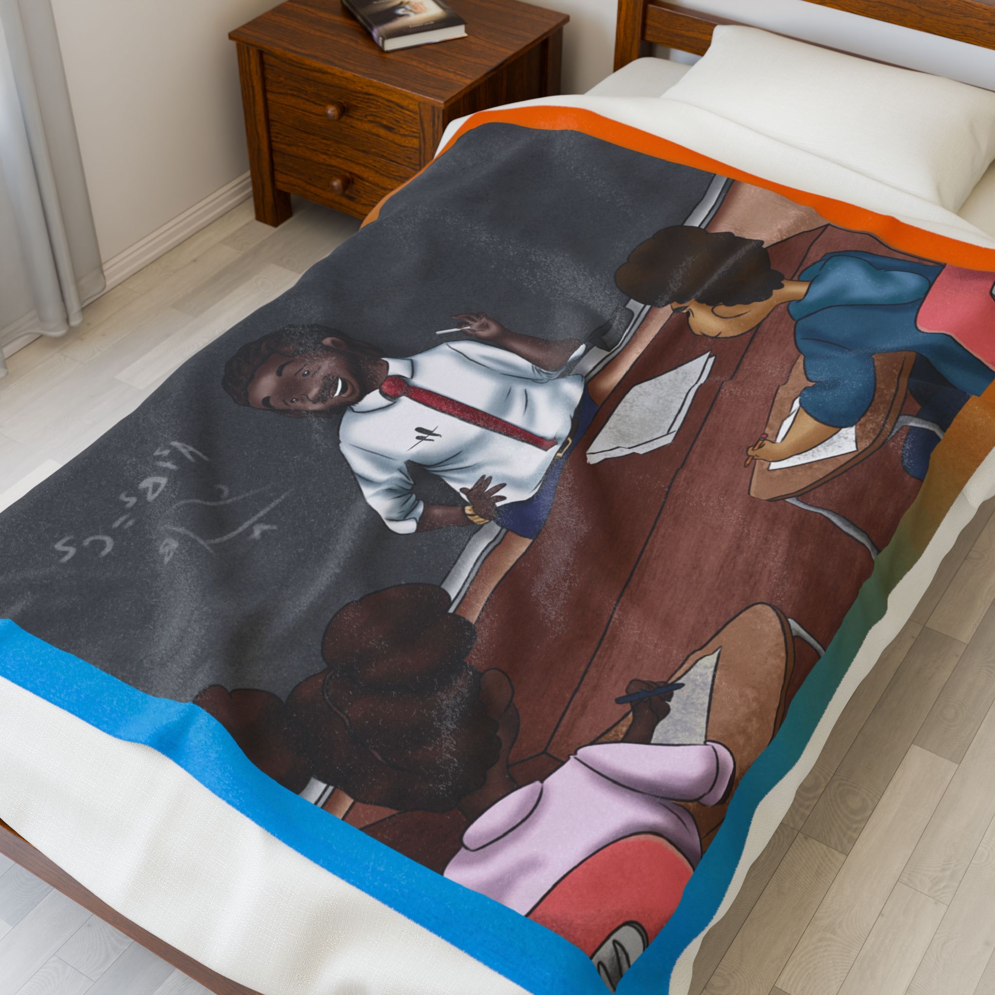 Black Character Blanket - Teacher man - Black Boy, Black Boy - Velveteen Plush Blanket, Xmas Blankets, Bedroom Blanket, Boys Bedroom