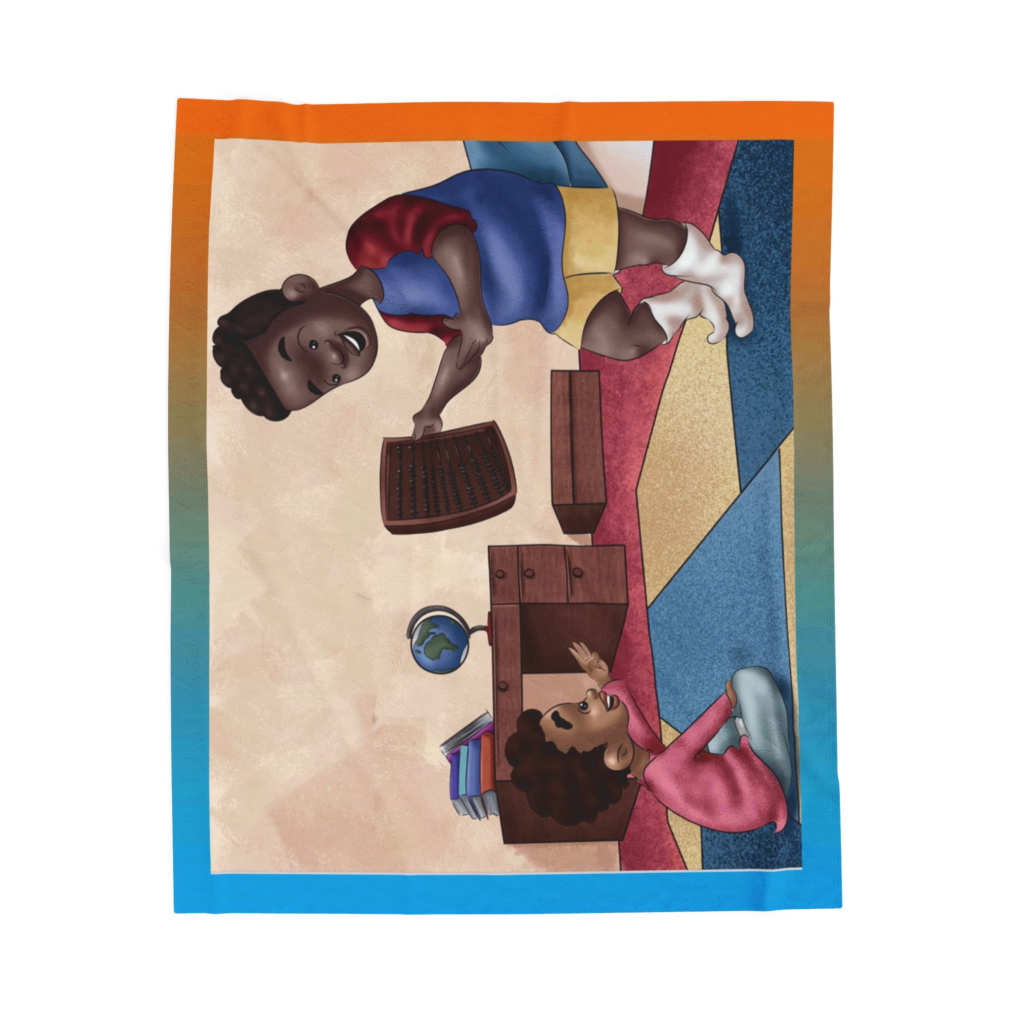 Black Character Blanket - Teacher boy - Black Boy, Black Boy - Velveteen Plush Blanket, Xmas Blankets, Bedroom Blanket, Boys Bedroom - Image 5