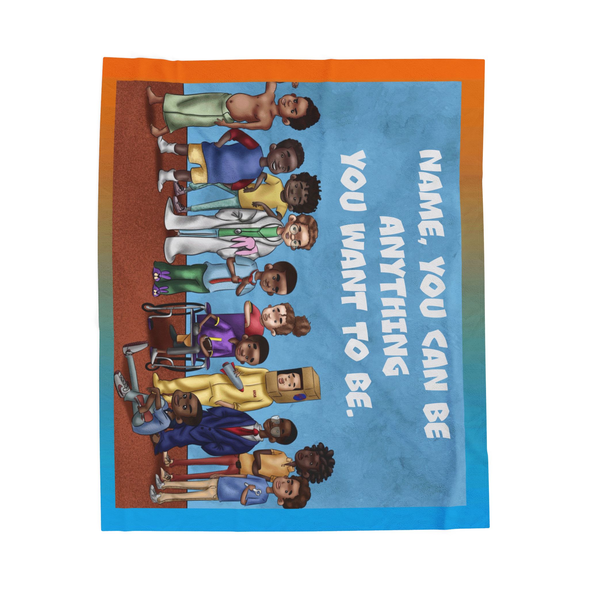 Personalize Blankets - Black Boy, Black Boy - Velveteen Plush Blanket, Xmas Blankets, Bedroom Blanket, Couch Throw, Boys Bedroom - Image 5
