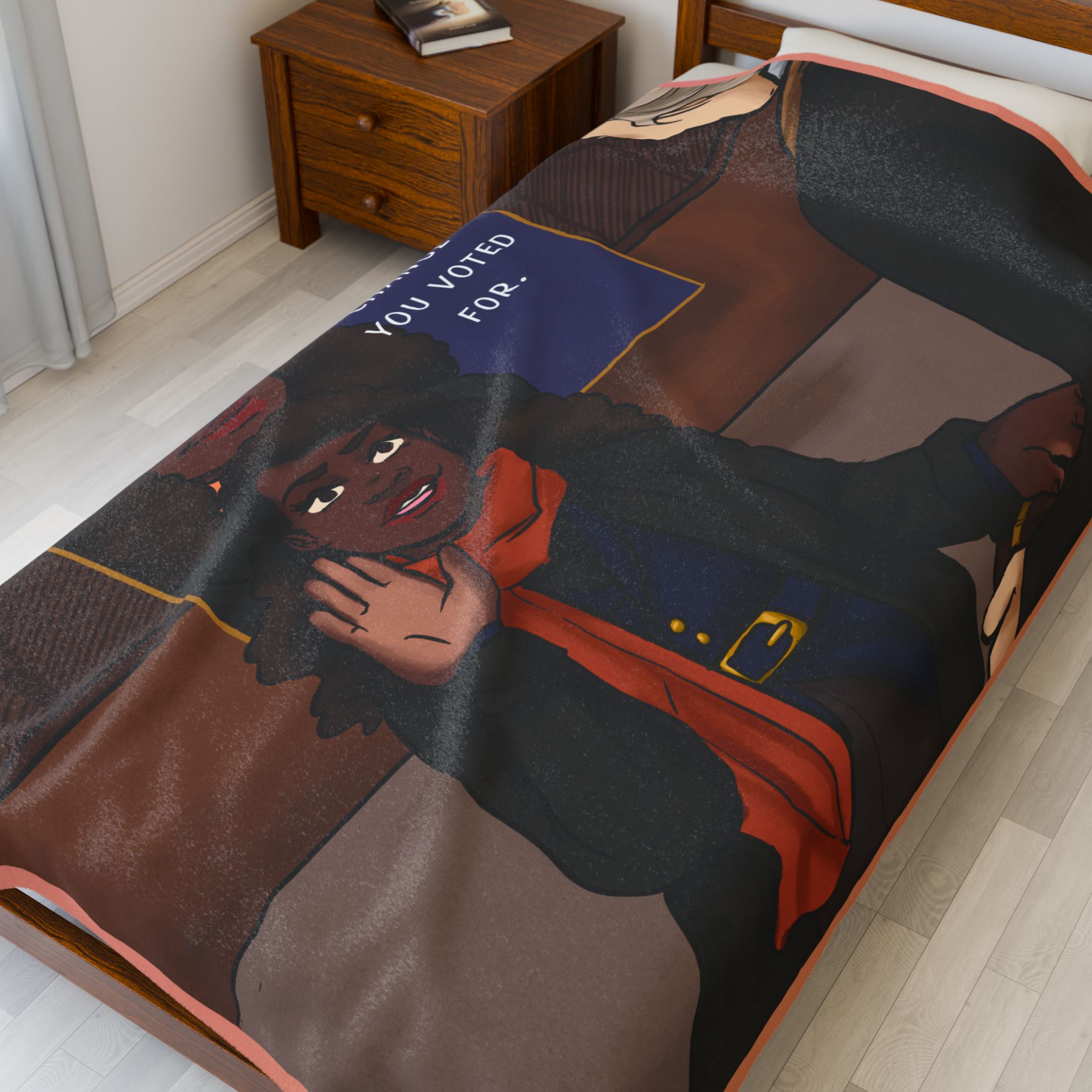 Black Character Blanket -President Woman - Black Girl, Black Girl - Velveteen Plush Blanket, Xmas Blankets, Bedroom Blanket, Girls Bedroom - Image 11