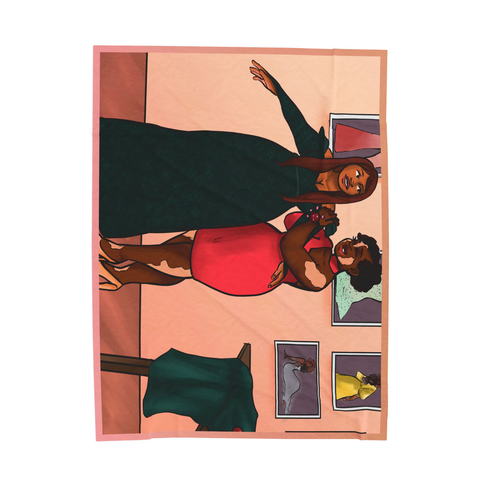 Black Character Blanket -Fashion Woman - Black Girl, Black Girl - Velveteen Plush Blanket, Xmas Blankets, Bedroom Blanket, Girls Bedroom - Image 9