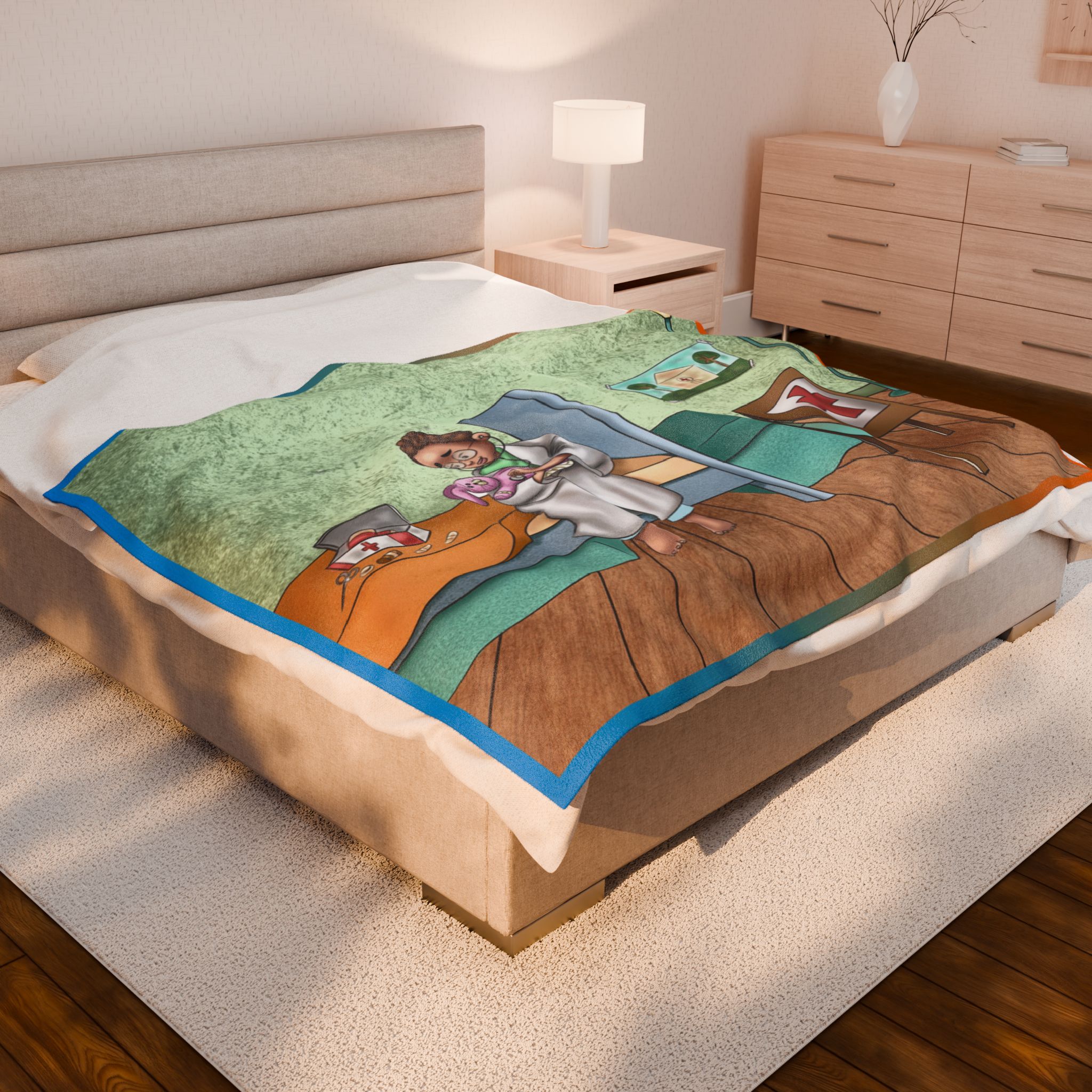 Black Characters - Doctor Boy - Black Boy, Black Boy - Velveteen Plush Blanket, Xmas Blankets, Bedroom Blanket, Couch Throw, Boys Bedroom - Image 12