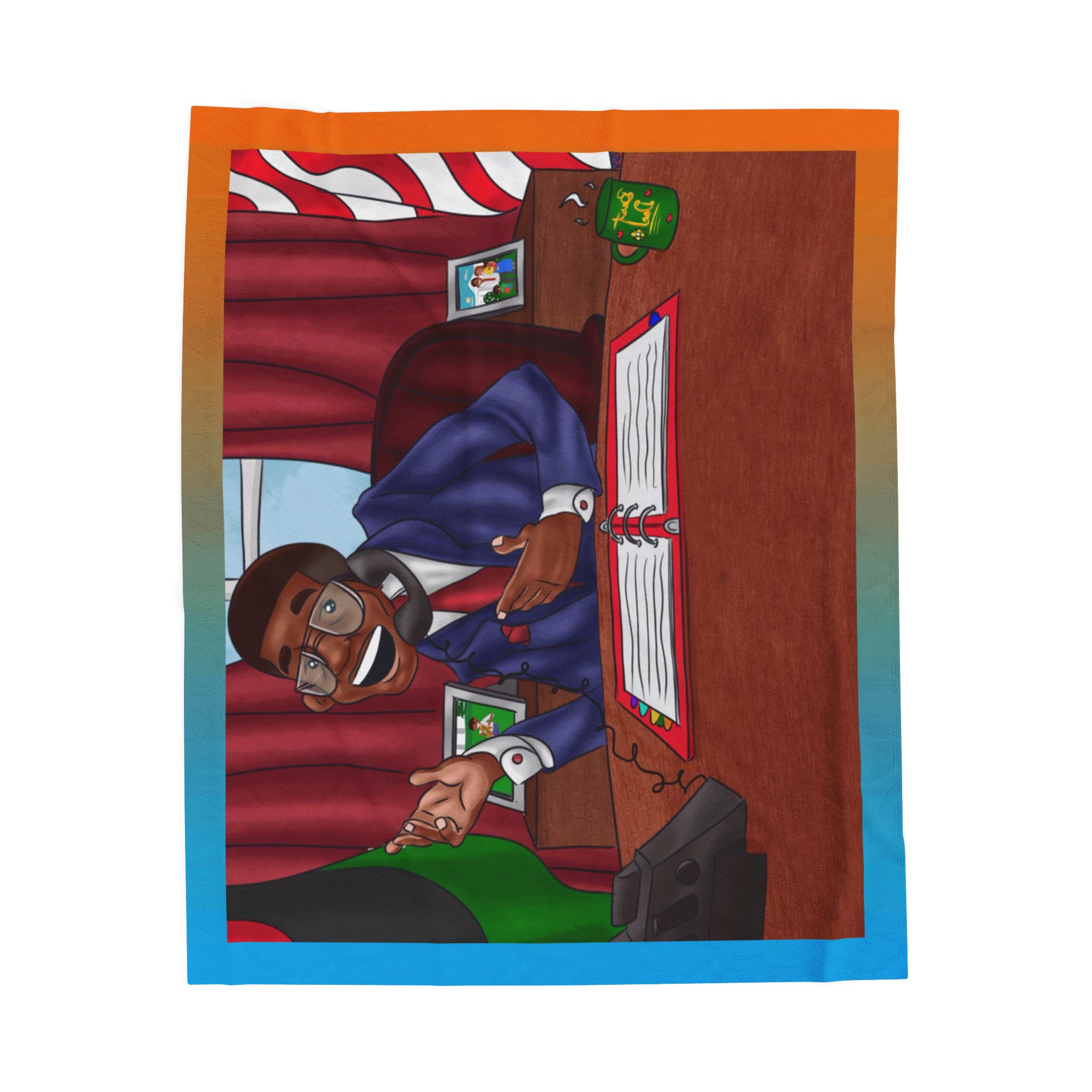 Black Character Blanket - President Man - Black Boy, Black Boy - Velveteen Plush Blanket, Xmas Blankets, Bedroom Blanket, Boys Bedroom - Image 5