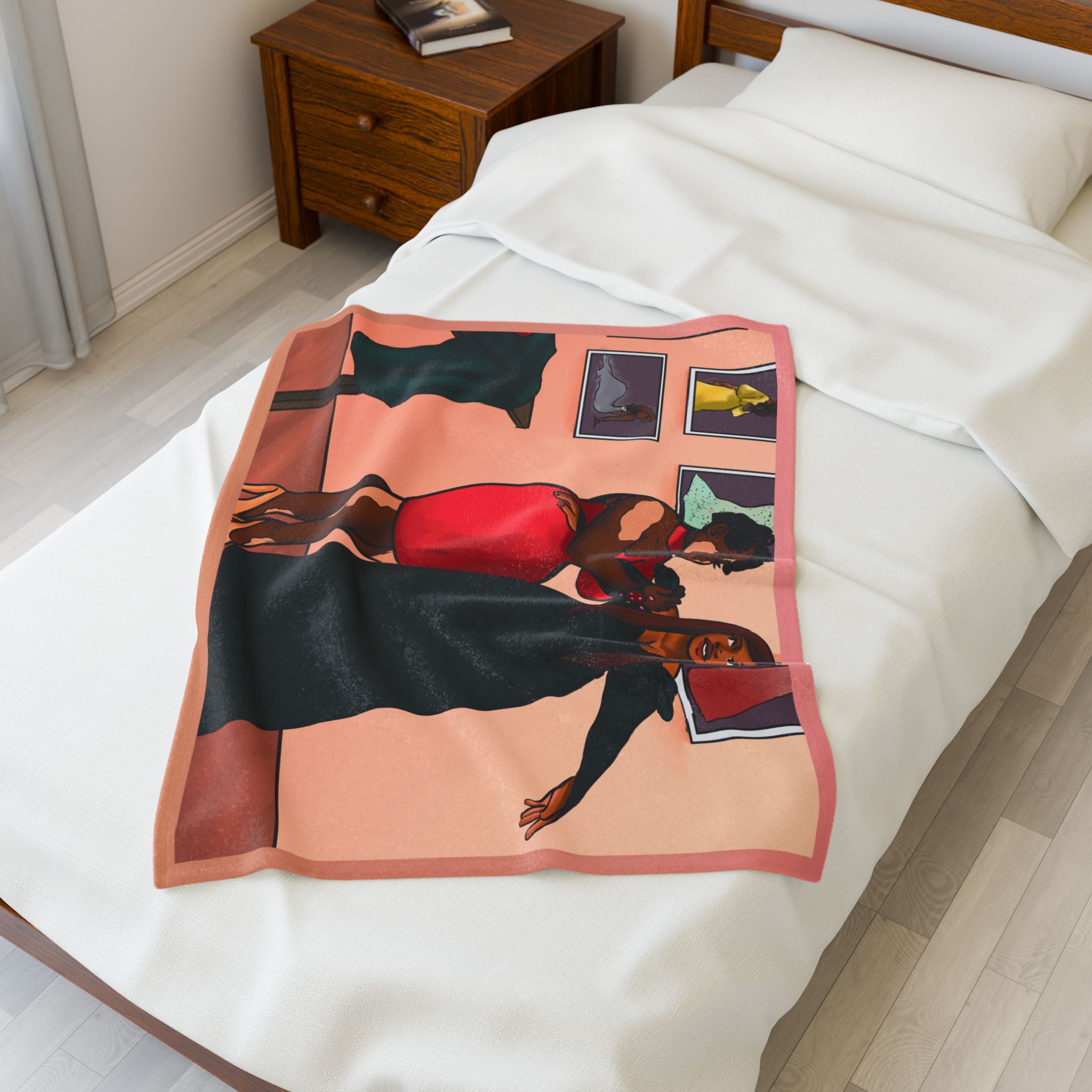 Black Character Blanket -Fashion Woman - Black Girl, Black Girl - Velveteen Plush Blanket, Xmas Blankets, Bedroom Blanket, Girls Bedroom - Image 3
