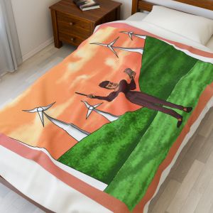 Black Character Blanket - Environment Woman - Black Girl, Black Girl - Velveteen Plush Blanket, Xmas Blankets, Bedroom Blanket, Girls Bedroom