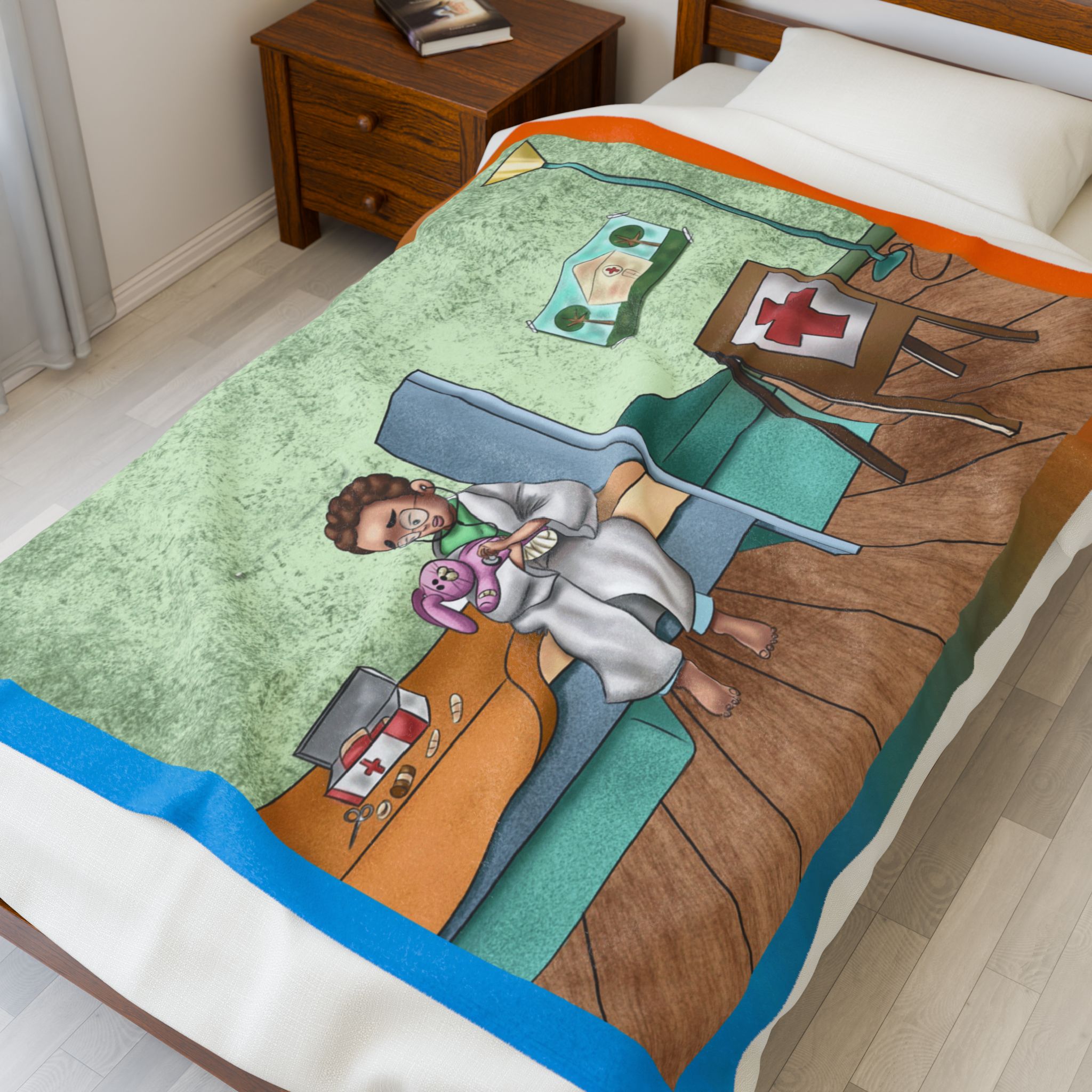 Black Characters - Doctor Boy - Black Boy, Black Boy - Velveteen Plush Blanket, Xmas Blankets, Bedroom Blanket, Couch Throw, Boys Bedroom - Image 7