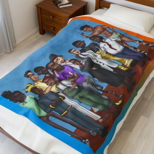 Black Men Character - Black Boy, Black Boy - Velveteen Plush Blanket, Xmas Blankets, Bedroom Blanket, Couch Throw, Boys Bedroom