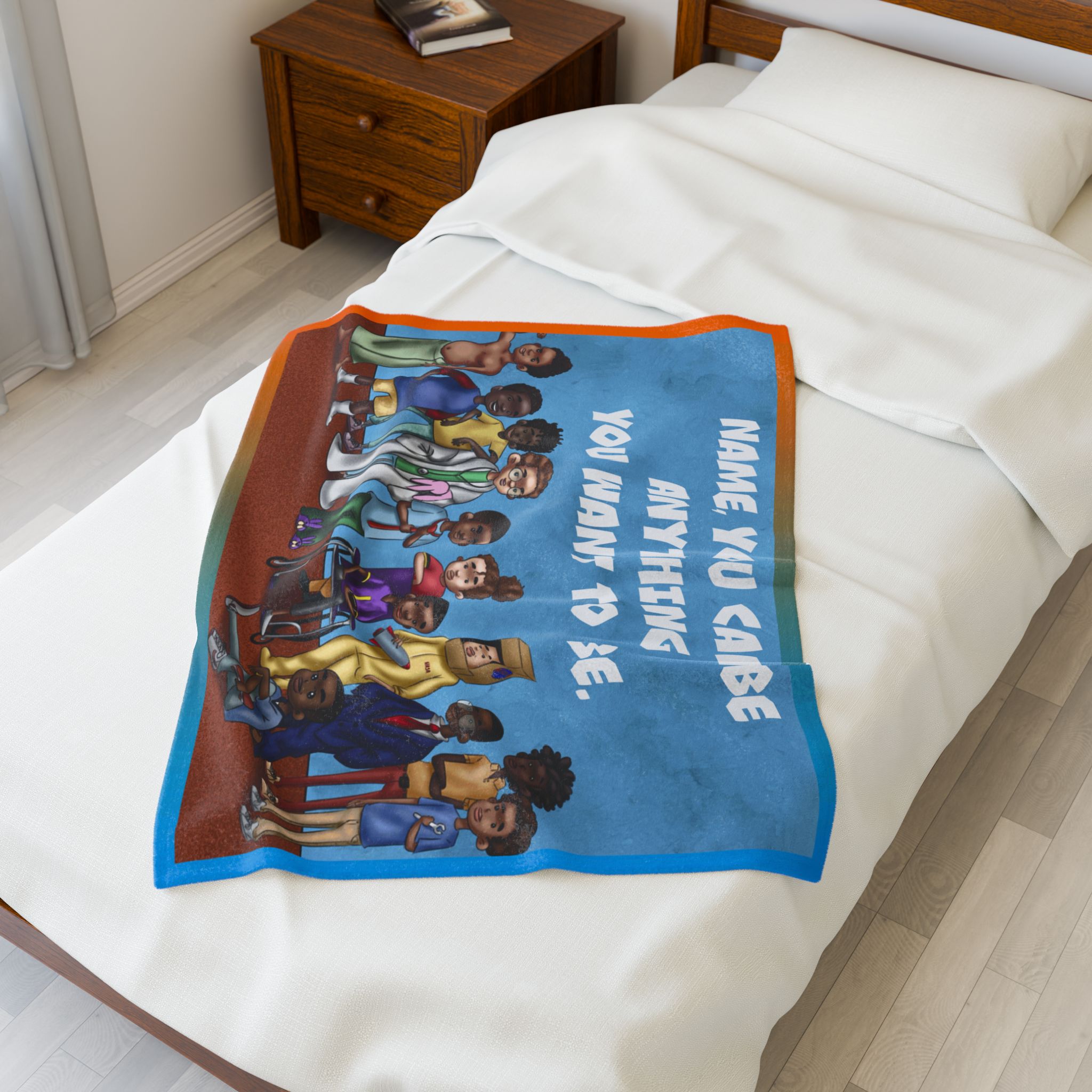 Personalize Blankets - Black Boy, Black Boy - Velveteen Plush Blanket, Xmas Blankets, Bedroom Blanket, Couch Throw, Boys Bedroom - Image 3