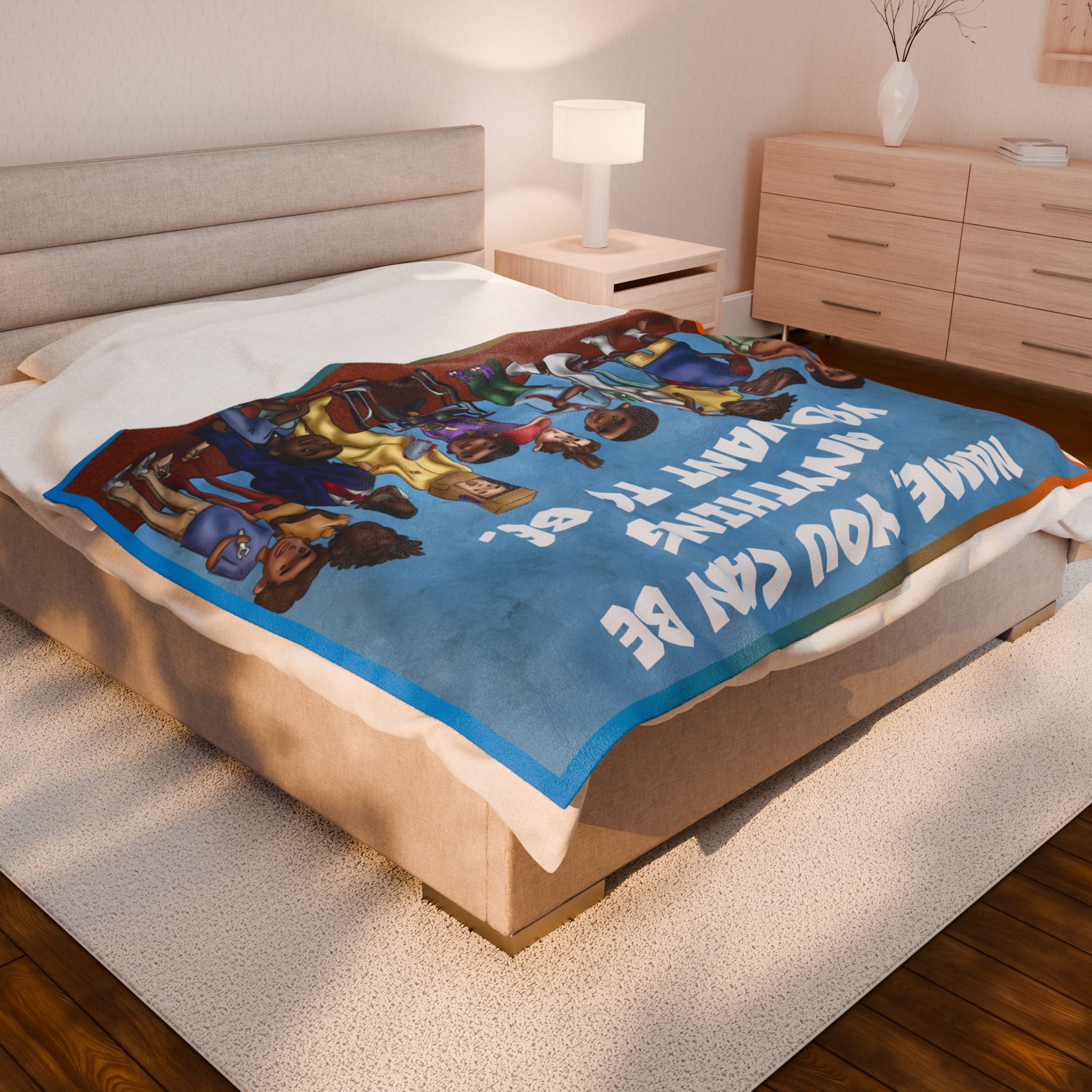 Personalize Blankets - Black Boy, Black Boy - Velveteen Plush Blanket, Xmas Blankets, Bedroom Blanket, Couch Throw, Boys Bedroom - Image 12