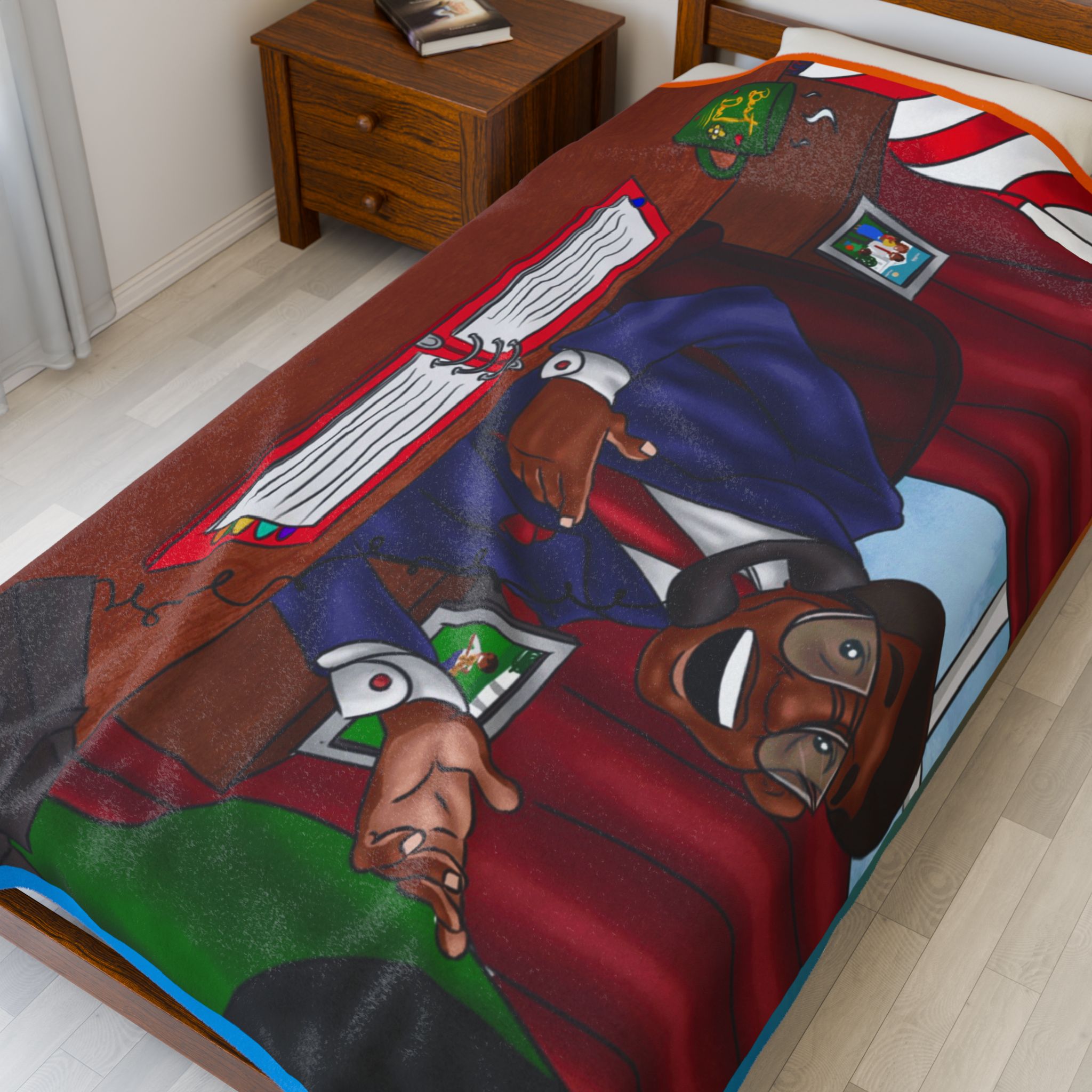 Black Character Blanket - President Man - Black Boy, Black Boy - Velveteen Plush Blanket, Xmas Blankets, Bedroom Blanket, Boys Bedroom - Image 11