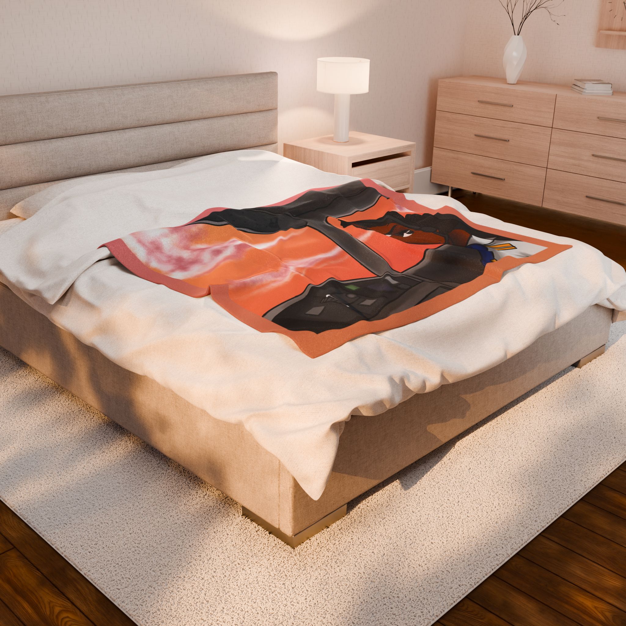 Black Character Blanket - Pilot Woman - Black Girl, Black Girl - Velveteen Plush Blanket, Xmas Blankets, Bedroom Blanket, Girls Bedroom - Image 8